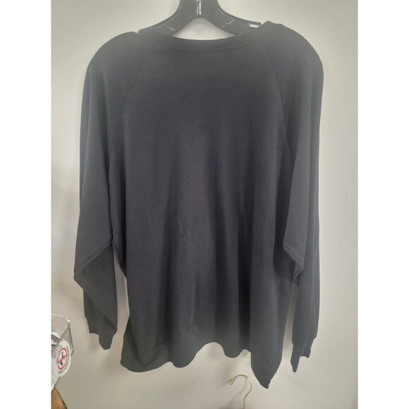 Zenana Black Long Sleeve Cotton Pullover Sweatshirt L - Picture 5 of 6